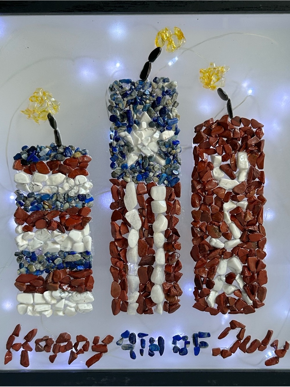 4th of July Firecrackers Crystal Chips Light Box
